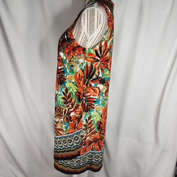 db 1962 NWOT Multicolored Floral Print Zipper Neck Sleeveless Dress Size Medium - Picture 5 of 11